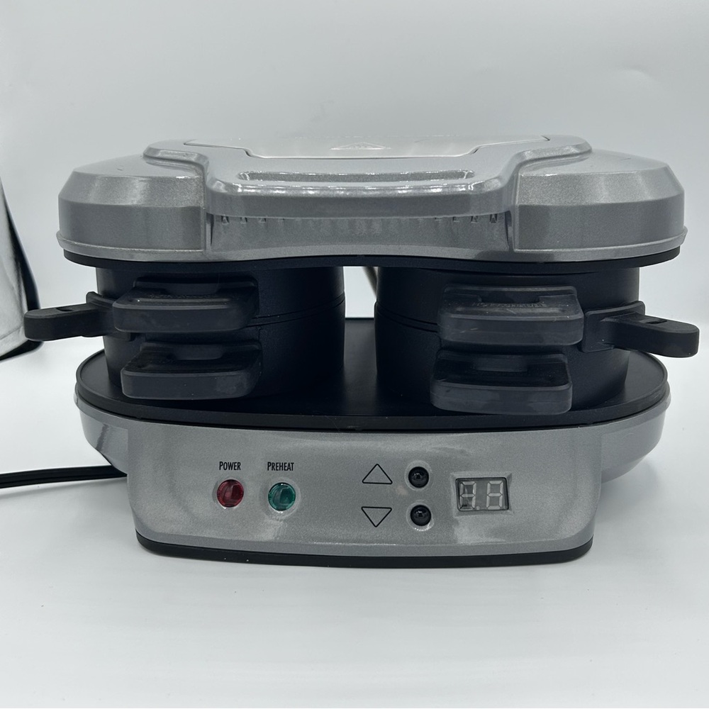 Electric Double Sandwich  Maker - Silver and Black